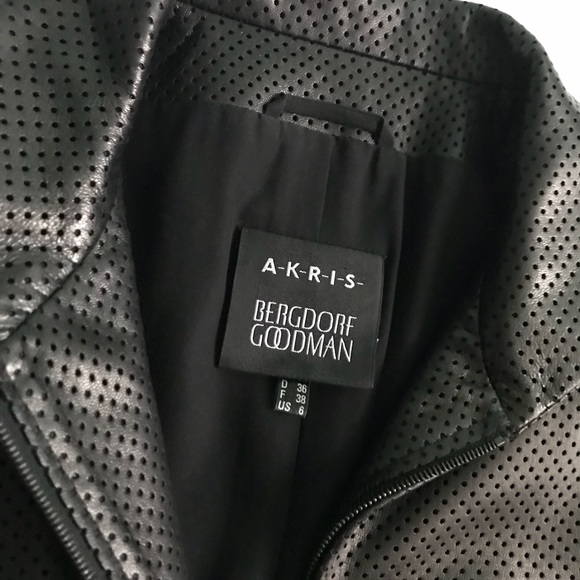 ❤️SOLD❤️Akris Preforated Leather Jacket Sz 6 EUC - Picture 6 of 8
